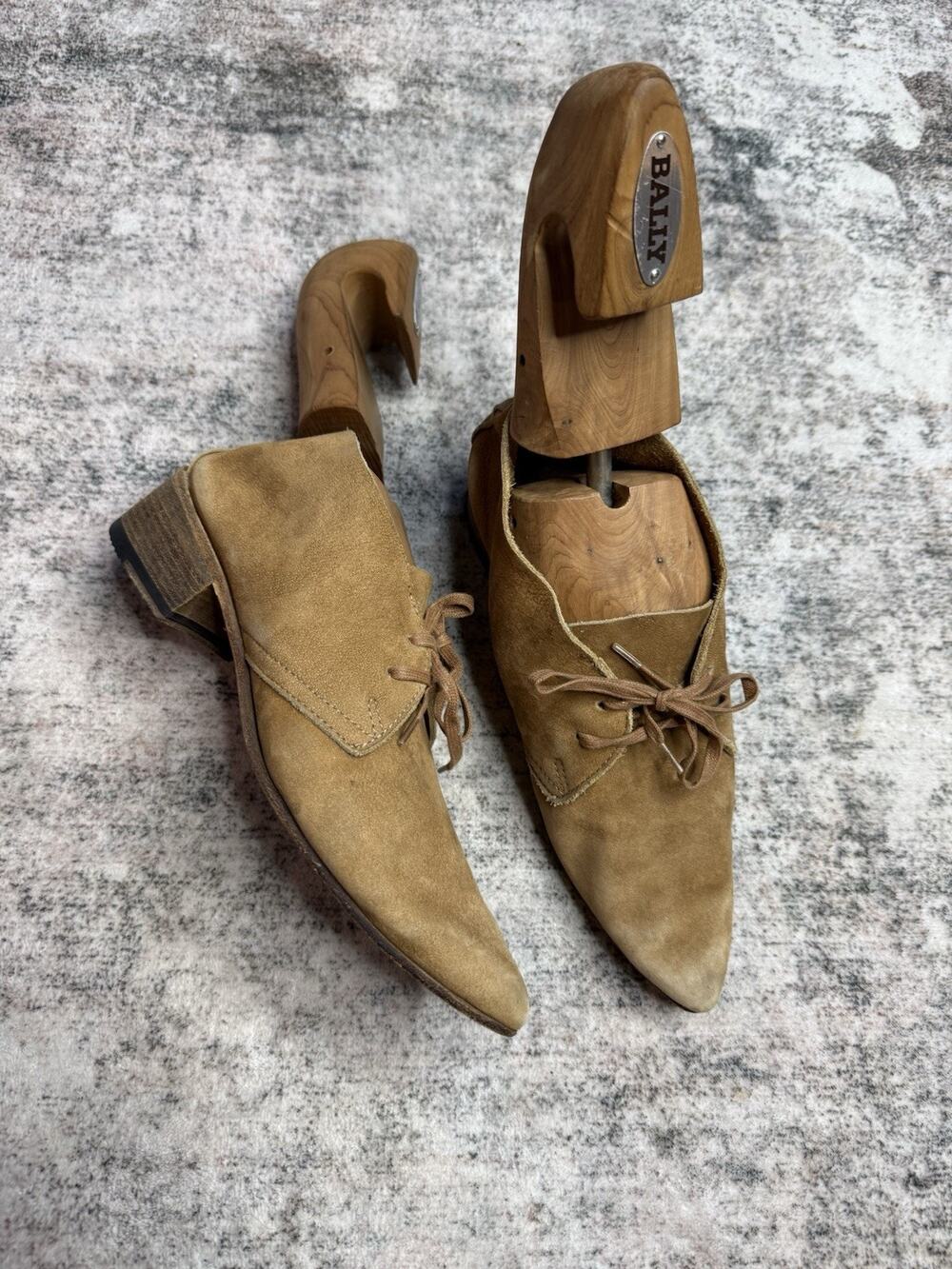 Billy Reid Indianola Booties Shoes Women’s Sz 7 Suede Beige Hand Made Italy